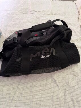 Supreme Black Mesh Duffel Bag